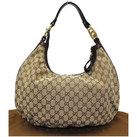 gucci original gg canvas hobo bag brown beige|Gucci hobo bag vintage.